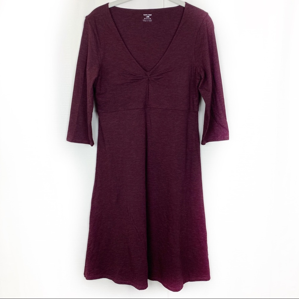 Horny Toad Rosalinda Dress Burgundy Organic Cotton